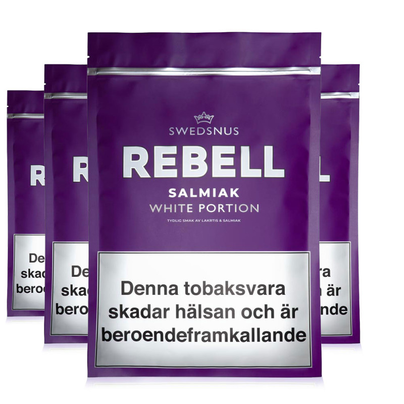 4-Pack Salmiak Rebell 400 White Portion